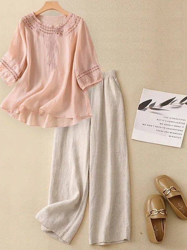 Linen Shirt Breathable - Set di Alta Qualità in Cotone