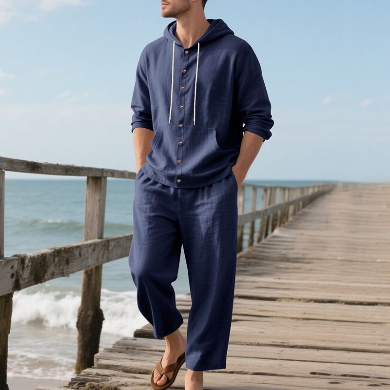 Linen Shirt Breathable - Completo da Spiaggia in Lino da